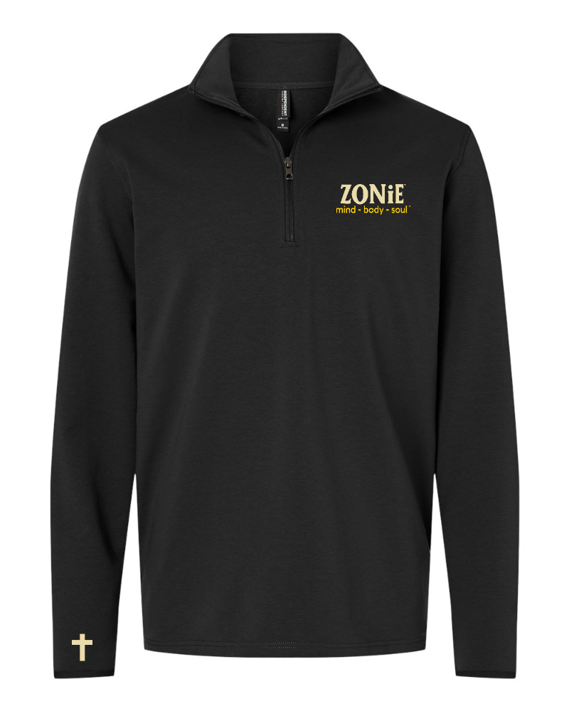 ZONiE Quarter-Zip Pullover in Black - XL